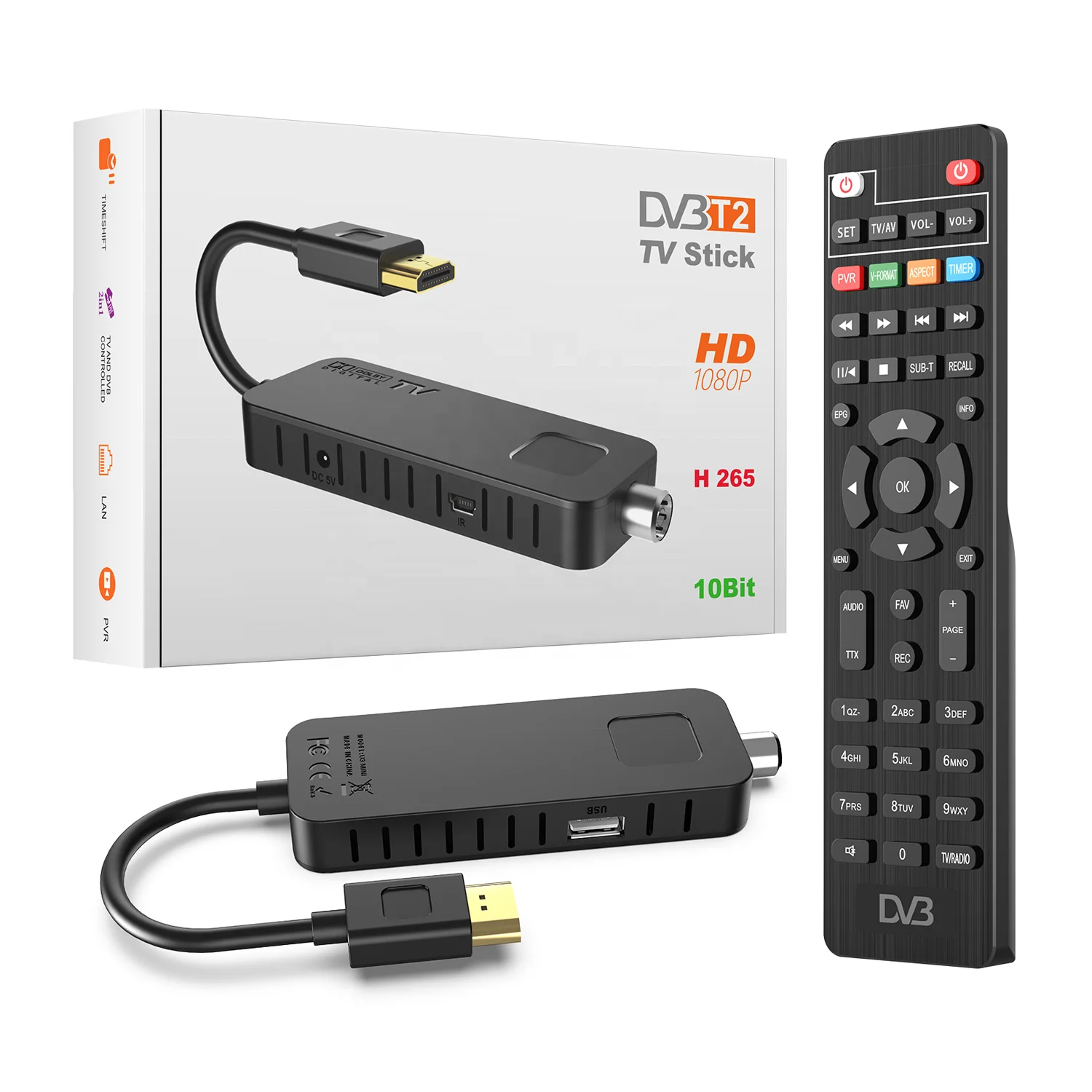 Superior Quality FHD Digital DVB T2 Set Top Box DVB-T2 Tv Stick DVBT2 Tuner Decoder h265 TV Stick