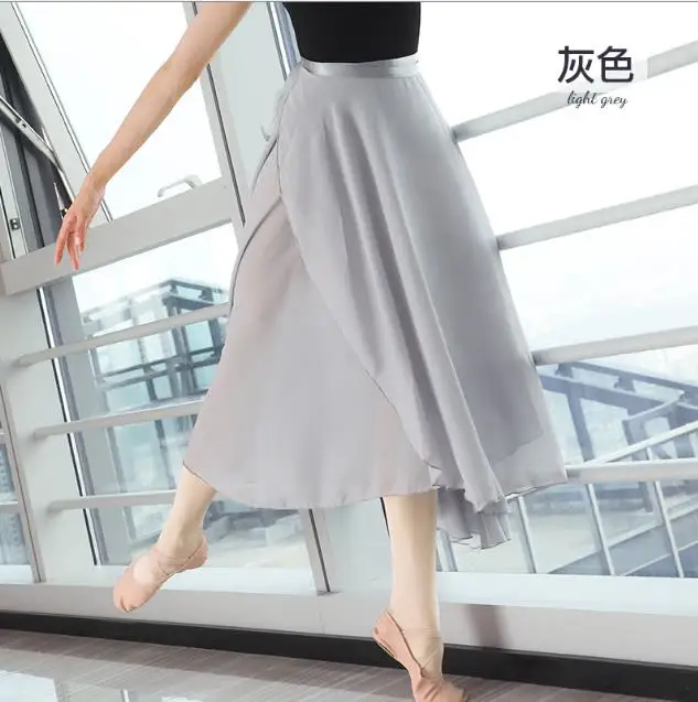 New 100% Polyester/Chiffon Elastic Waistband Ballet Dance Skirts for Adults Long Chiffon Ballet Skirts