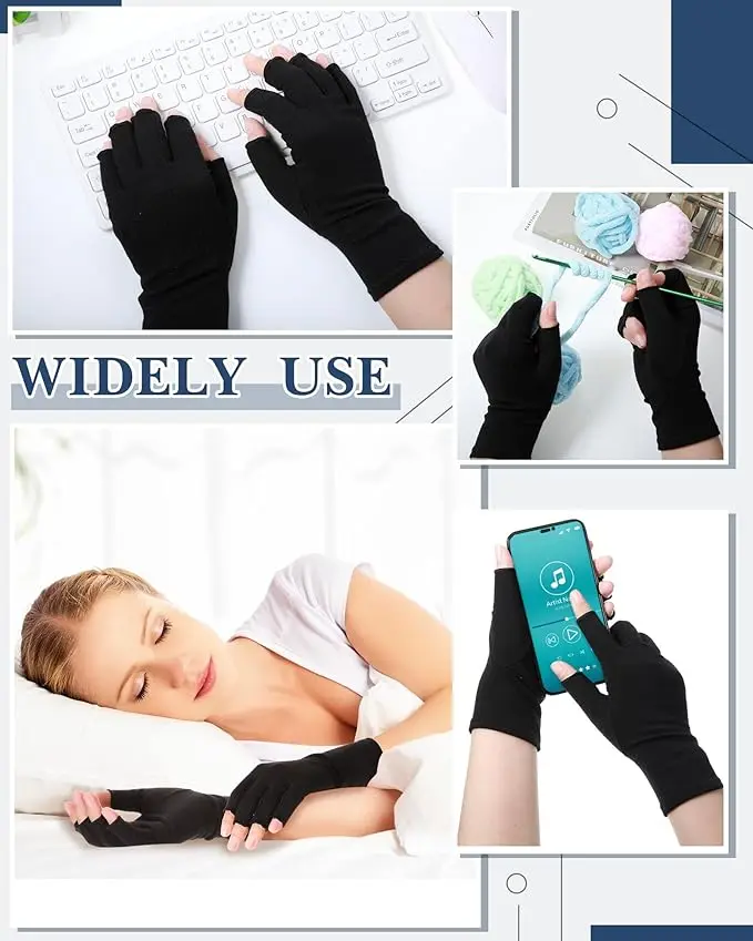 Wholesale Spandex Heat Therapy Black Arthritis Gloves for Ultimate Relief and Healthy