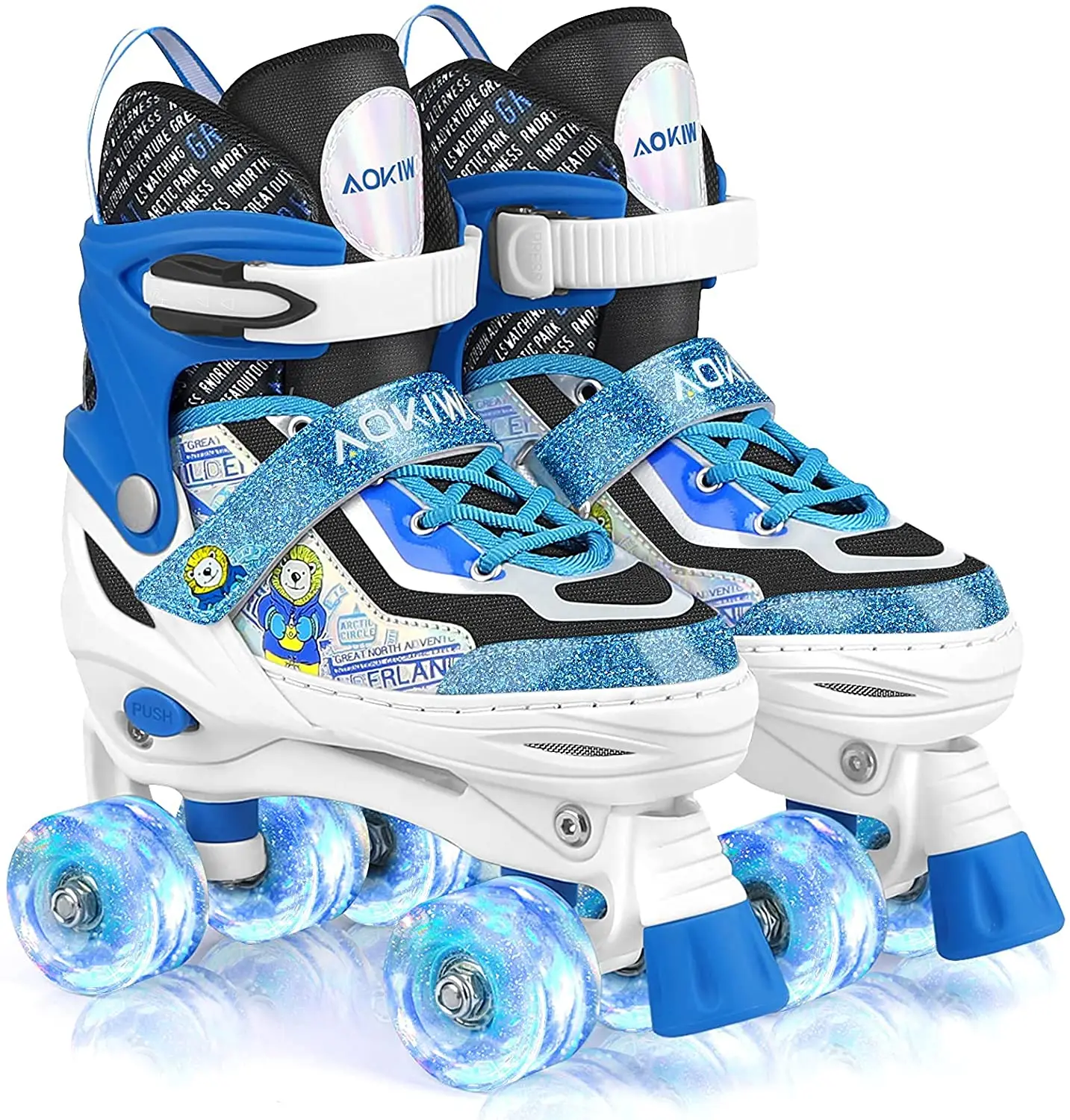 Roller Skates for Kids Girls Boys 4 Size Adjustable Roller Skates with Wheels Light up