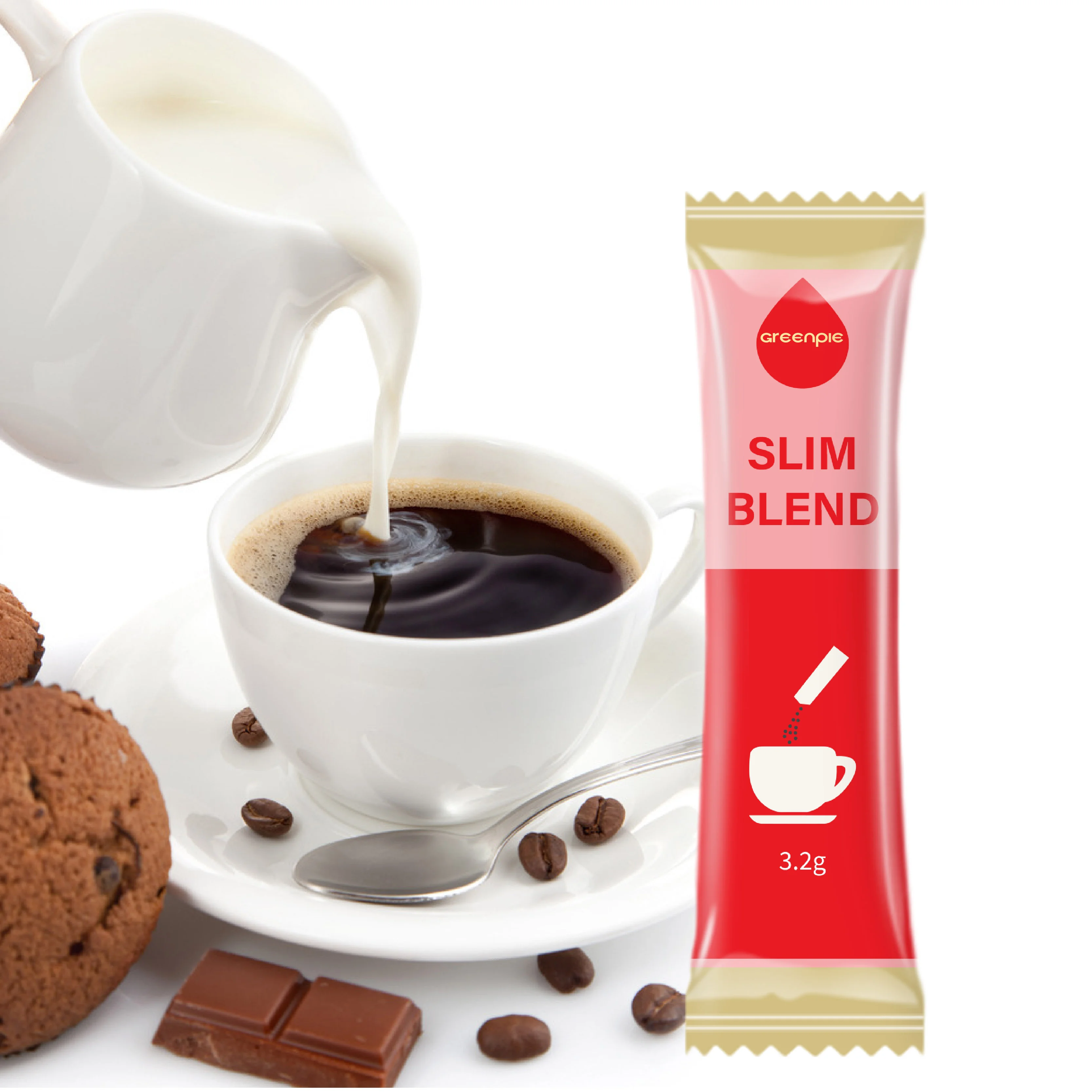 Greenpie OEM Dietary Fiber L-carnitine Diet Coffee Skinny and Burning Fat Instant Coffee Powder