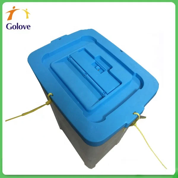 Stackable plastic voting box with seals lock