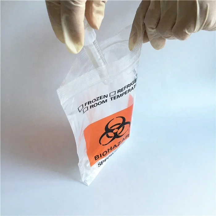 Biohazard Specimen Plastic Bag With Pocket