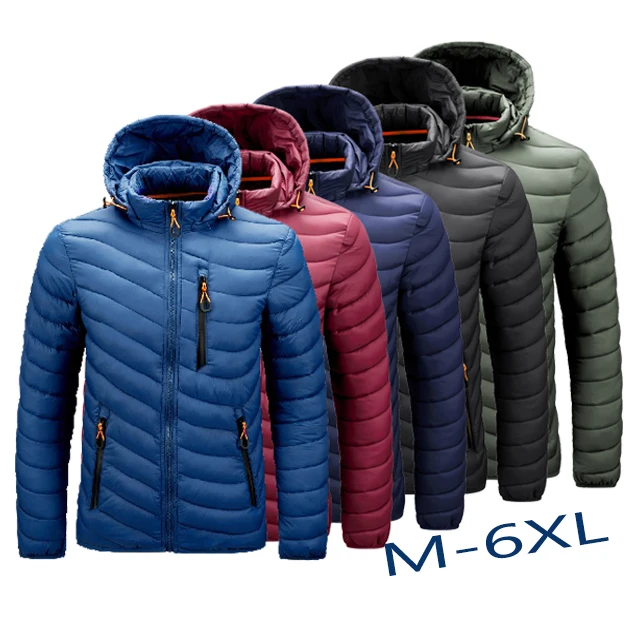 Winter Jacket Men Erkek Mont 2021 Fashion Stand Collar Male Jacket Mens Solid Thick Jackets Coats Man Clothing 5XL