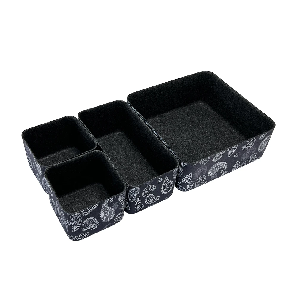 4 Pack Felt Desk Storage Case Desktop stationery Organizer Bin Dividers Storage felt drawer organizers