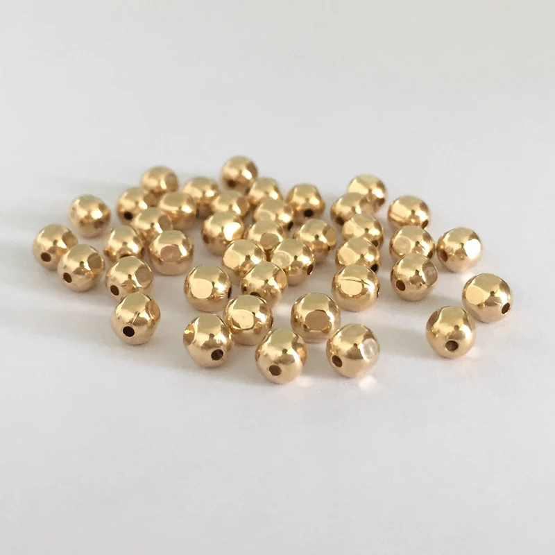 14 K золотые бусины для изготовления ювелирных изделий 2 мм 5 3 4 Золото Заполненные Круглые КТ заполненные золотом водонепроницаемый