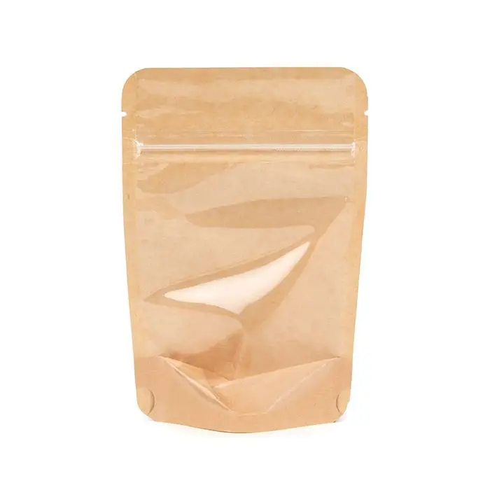 Silver Gold Colorful Food Grade Aluminum Foil Kraft Paper Bags Plastic Packaging Stand Up Pouch with Zip and Window