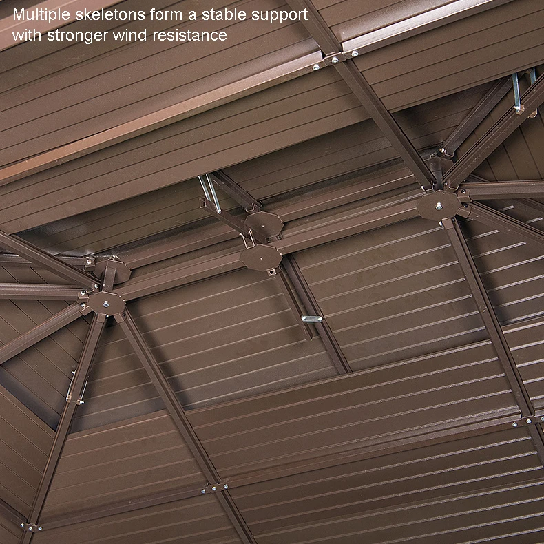 multifunctional gazebos pergola hardtop metal roof aluminium outdoor furniture patio gazebos and swings