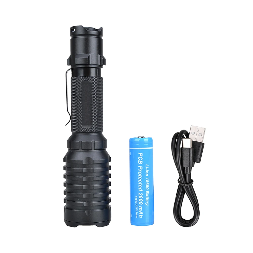 High Power USB Rechargeable Torch light Waterproof Led Tactical Powerful Flashlight For Outdoor Camping Biking Walking
