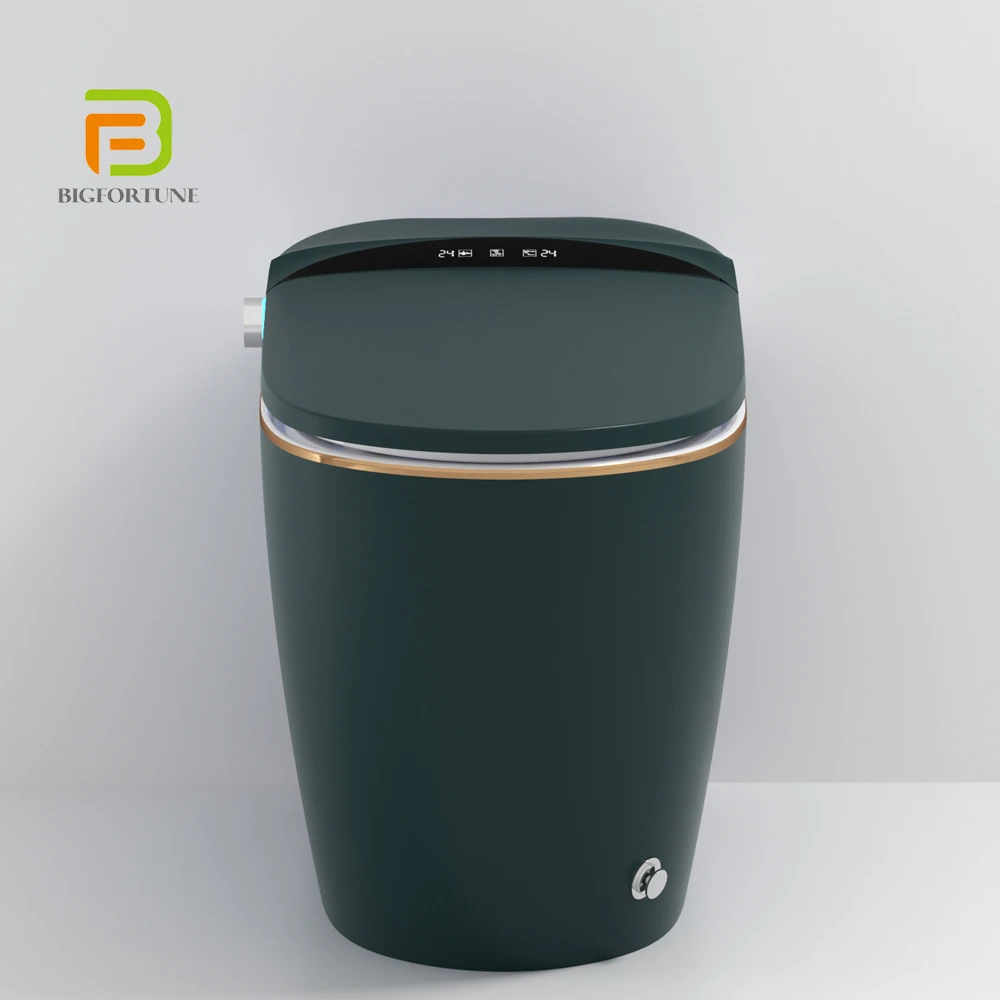 Modern hotel green bathroom smart toilet sanitary ware ceramic wc automatic flip intelligent toilet bowl