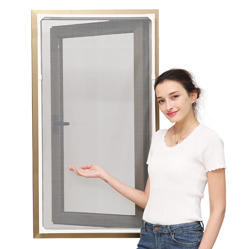 Popular patent adhesive screen with magnetic mosquito screen, magnetic curtain window screen