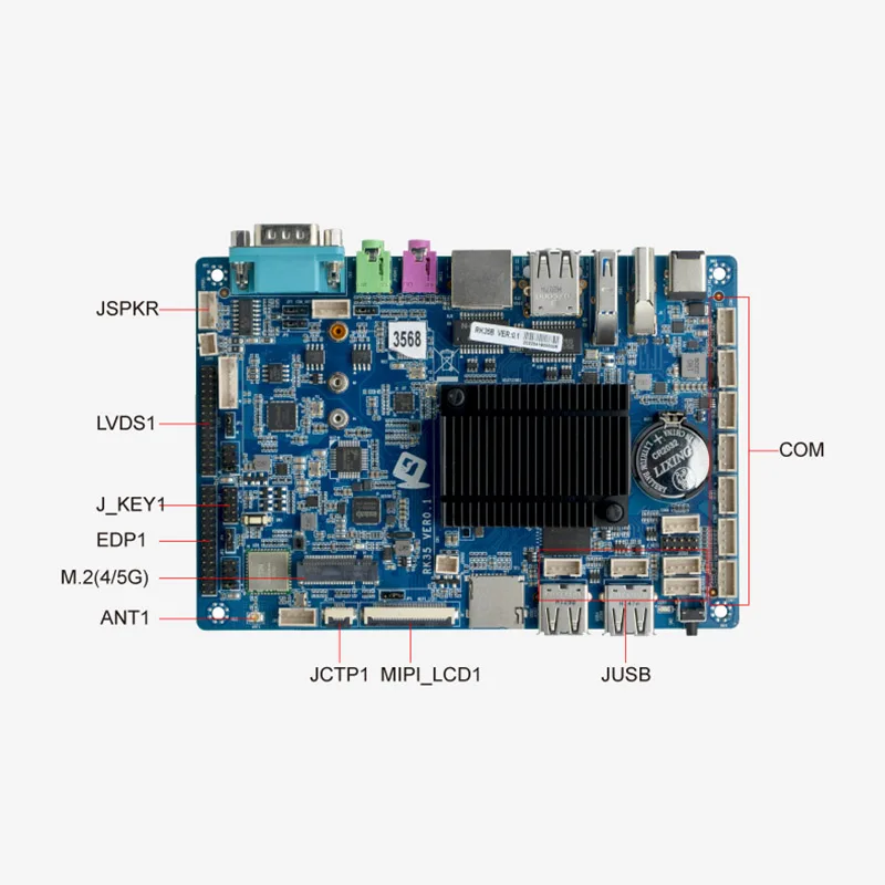 RK3568 Motherboard SBC Board Rockchip RK3568 Cortex-A55 Onboard LPDDR4 2GB eMMC 16GB Tarjeta Madre