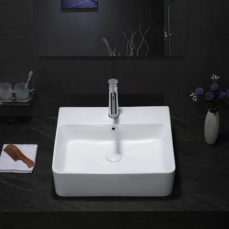 Glossy white wall mounted basin bathroom bowl sink hanging vanities