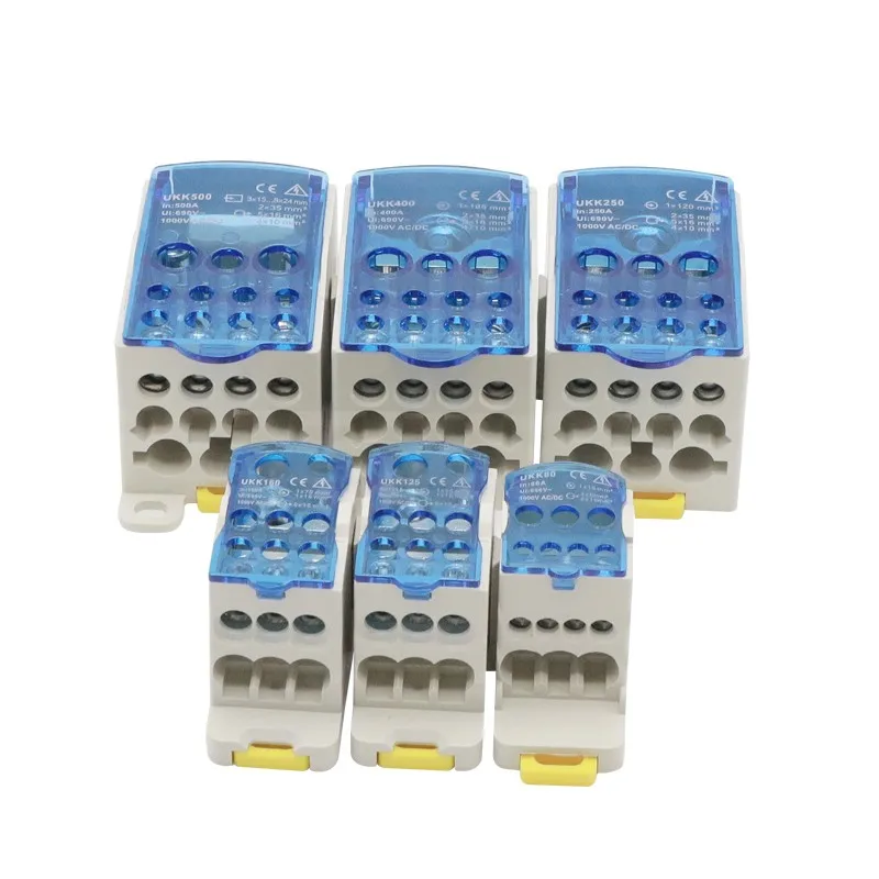KELUOYI  Own factory Terminal blocks Junction box Connecting box Din Rail Distribution Block Distribution Box  UKK250A