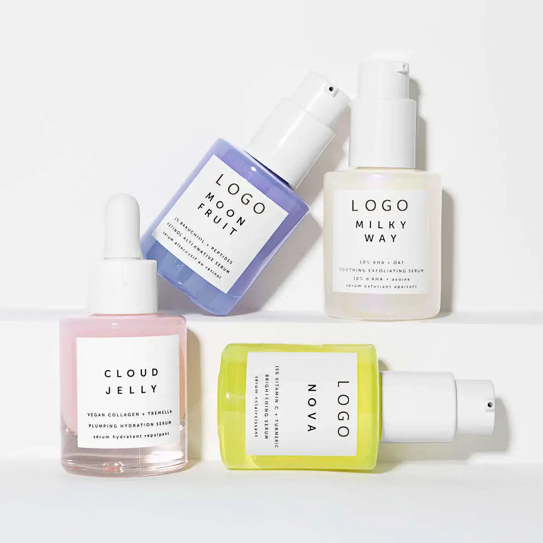 Hanlinger Private Label Whitening Moisturizing Hydrating 1% Bakuchiol +Peptides Retinol Alternative Moon Fruit Face Serum