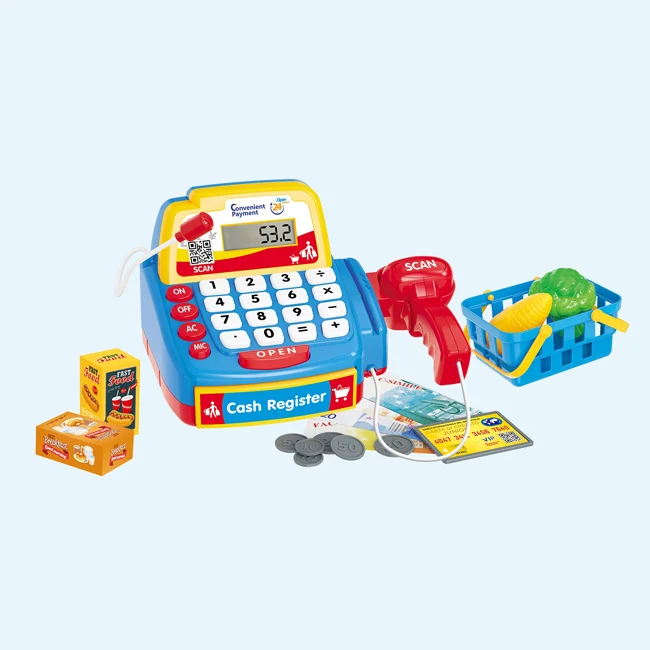 Electric calculate function mini casher with lights and sound toy simulate supermarket cash register for kids