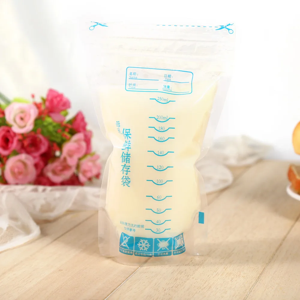 BPA Free Double Zipper Seal Disposable Breast Milk Storage Bags For Storing and Freezing Breastmilk