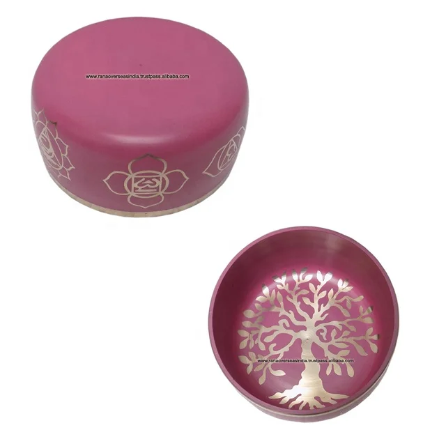  Тибетская медитационная чакра семь чакр 6 дюймов Поющая чаша с цветочным дизайном жизни