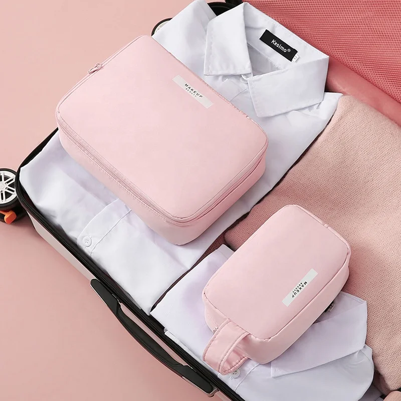 New Ins Waterproof Big Makeup Lipstick Perfume Storage Case Reusable Make Up Brush Toiletry Bag Travel Portable Cosmetic Bag