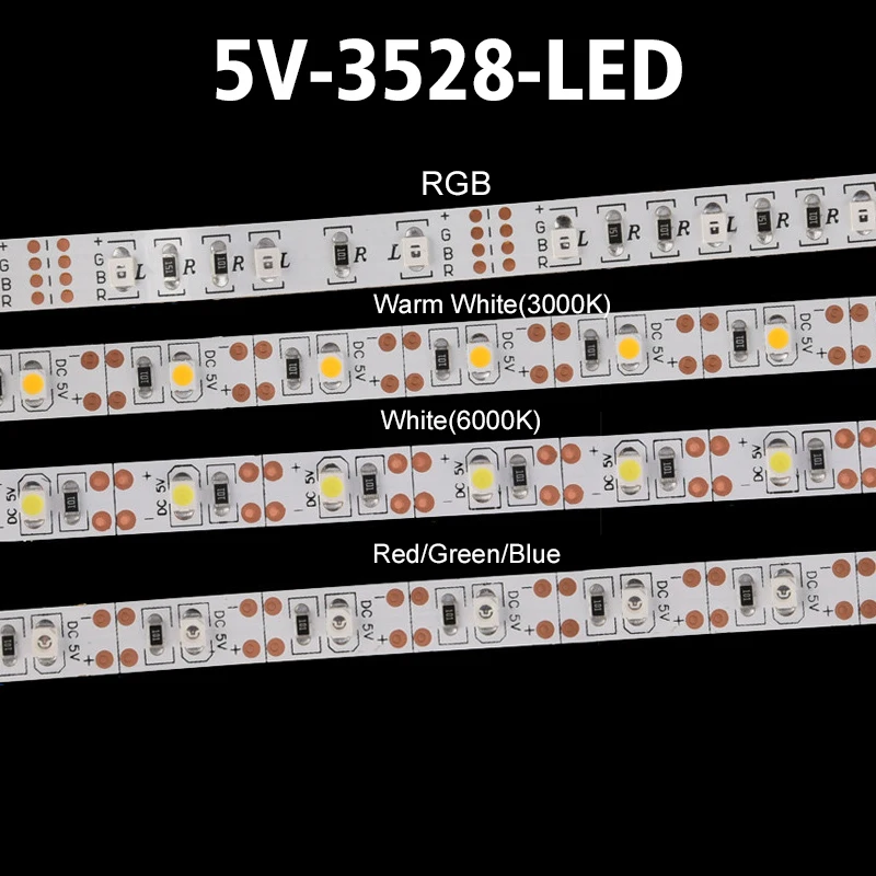3528 2835 60leds/meter IP20 usb led strip light 2835 5V led tv backlight home decoration light