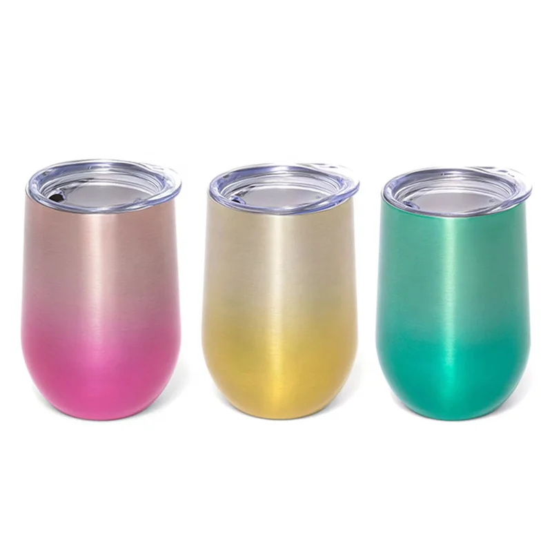 16oz Stainless Steel Double Wall Insulated Wine Tumblers Glasses with Lid Stainless Steel Reusable Coffee Cup