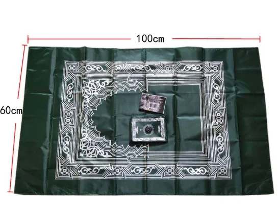 Foldable Travel Prayer Mat With Compass Qibla Finder With Booklet Portable Pocket Prayer Mat For Muslim
