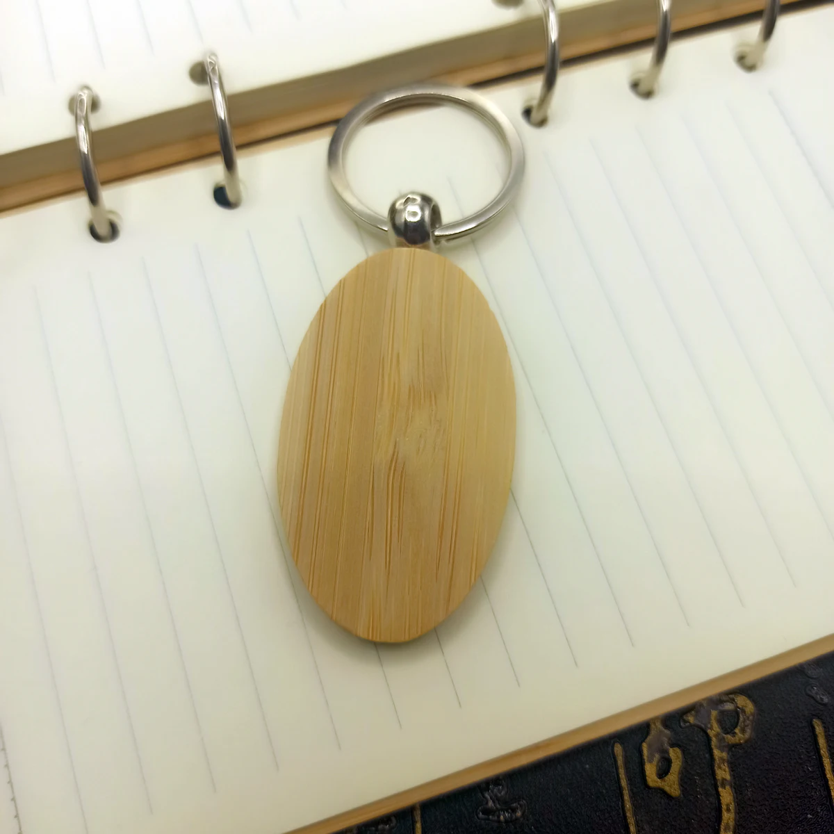 bamboo Keychain Key Chains Round Square Rectangle Shape Blank Wood Key Rings DIY Key Holders Gifts