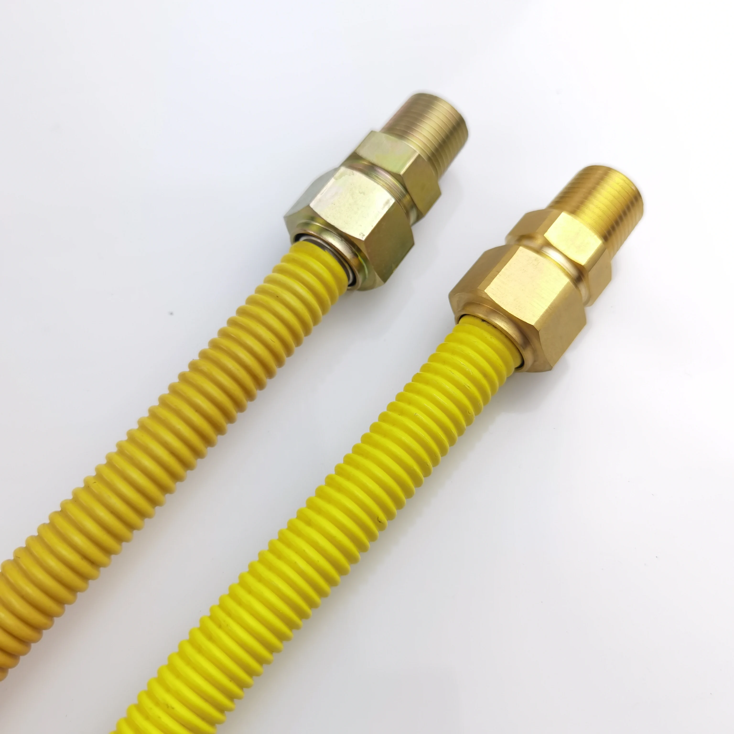 ZG Different Sizes 304 Stainless Steel Corrugated Flexible Yellow Natural Gas Rubber Hose