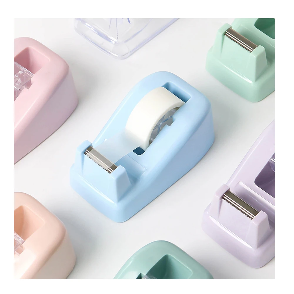 Fashion Transparent Washi Clear Tape Dispenser Morandi Tape Cutter Desktop Tape Dispenser