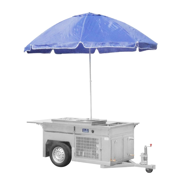 Stainless steel mobile pizza food trailers trucks fast food street food cart van for sale