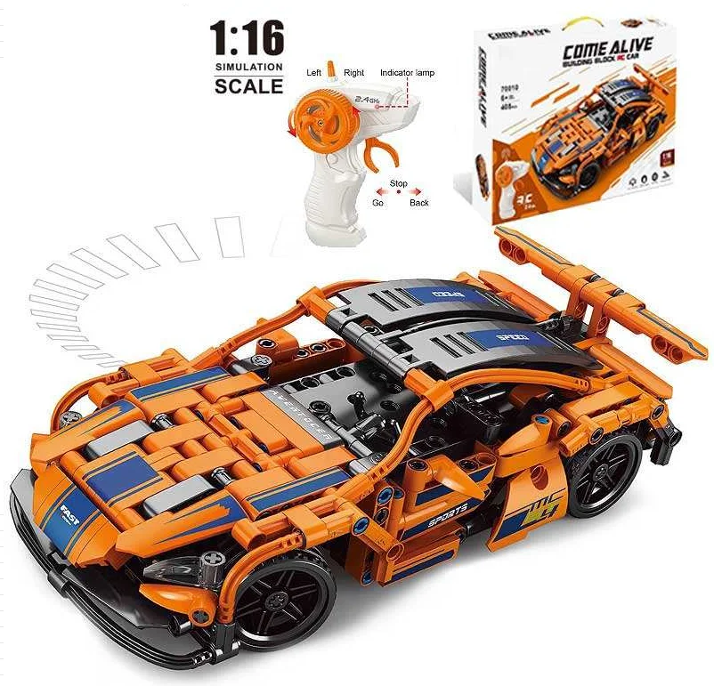 1/16 Scale Remote Control Drift Car Building Blocks Sets Model Super Car DIY Assembled Bricks Sets Toys For Kids