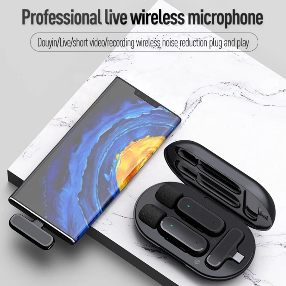 Hot Sale Rechargeable Microphone Noise Reduction Interview Lavalier Wireless Microphones