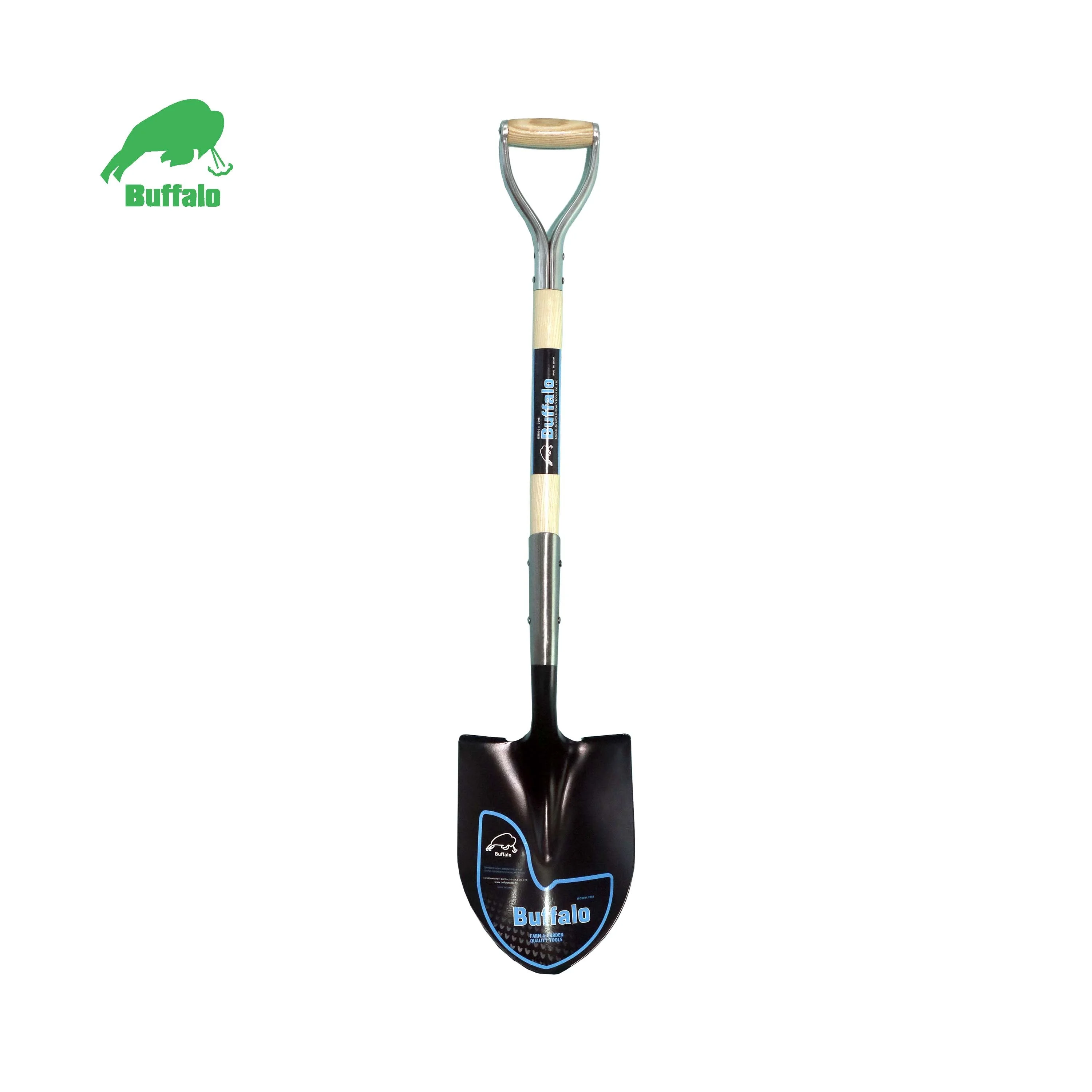 Buffalo Drain Spade Transplanting Spade AMS505-1Y For Digging With Antislip & Wide Step, Stainless Steel Y Grip