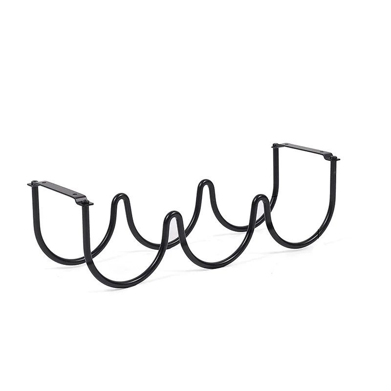 Wholesale Decorative Black Wall Mounted Hanging Metal Wine Rack Holder