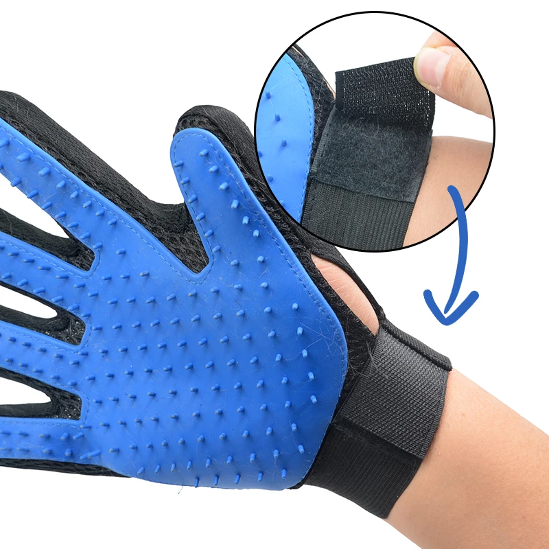Pet Dog Grooming Glove Five Fingers Hair Removal Cat Pet Rubber Massage Bath Washing Hair Glove Brush