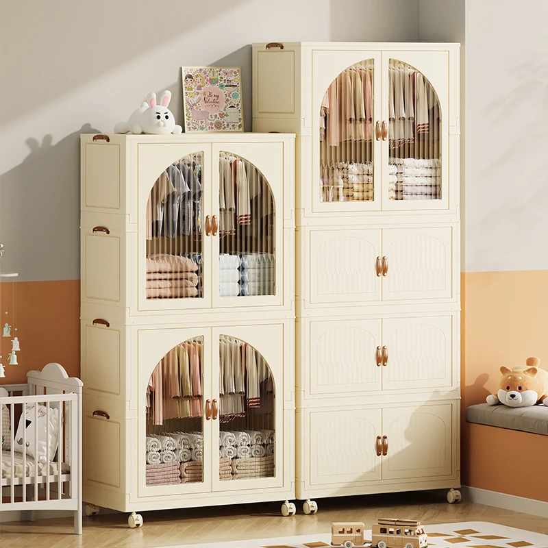 Modern Collapsible Snack Container Foldable Organizer Bath Folding Drawer Bedroom Bed Sheets Plastic Storage Wardrobe Cabinet