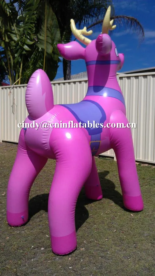 pink pvc inflatable reindeer model party inflatable animal toys durable ride on toys for sale