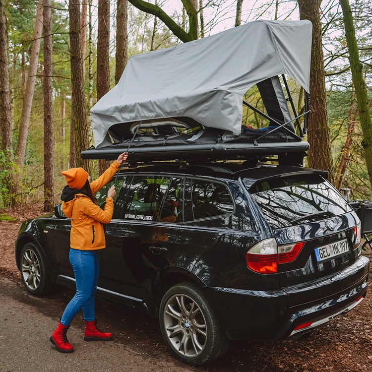 Overland Dachzelt soft shell roof top tent camping roof tent waterproof 320g polycotton soft shell roof top tent 2 person
