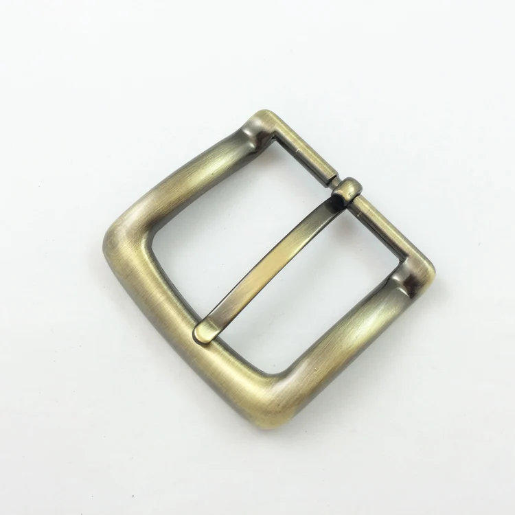 Factory supply high quality wholesale custom brass brush belt pin buckle for leather belt