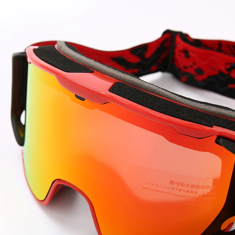 Ski goggles with double-layer anti fog large cylindrical surface and full face genuine film ski goggles for mountain climbing