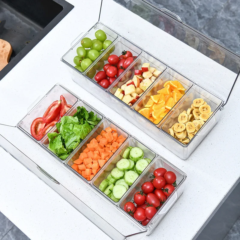 Хит продаж контейнер для салата миска кухни коробка закусок 5 отделений фруктов хранения еды разделенный лоток с крышкой