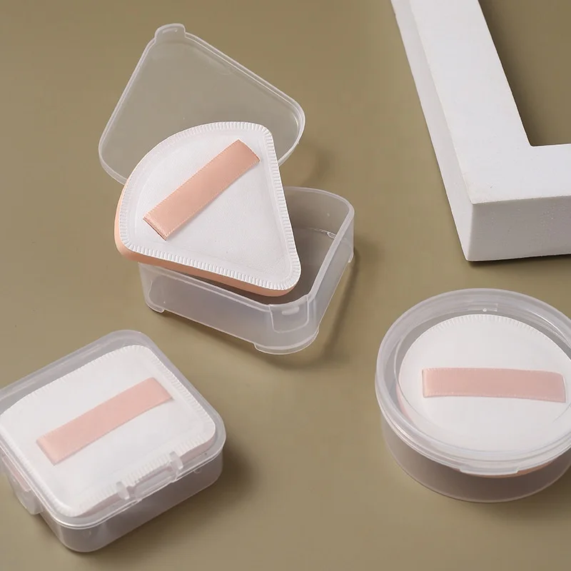 Wholesale pp packaging storage case makeup plastic box with sponge