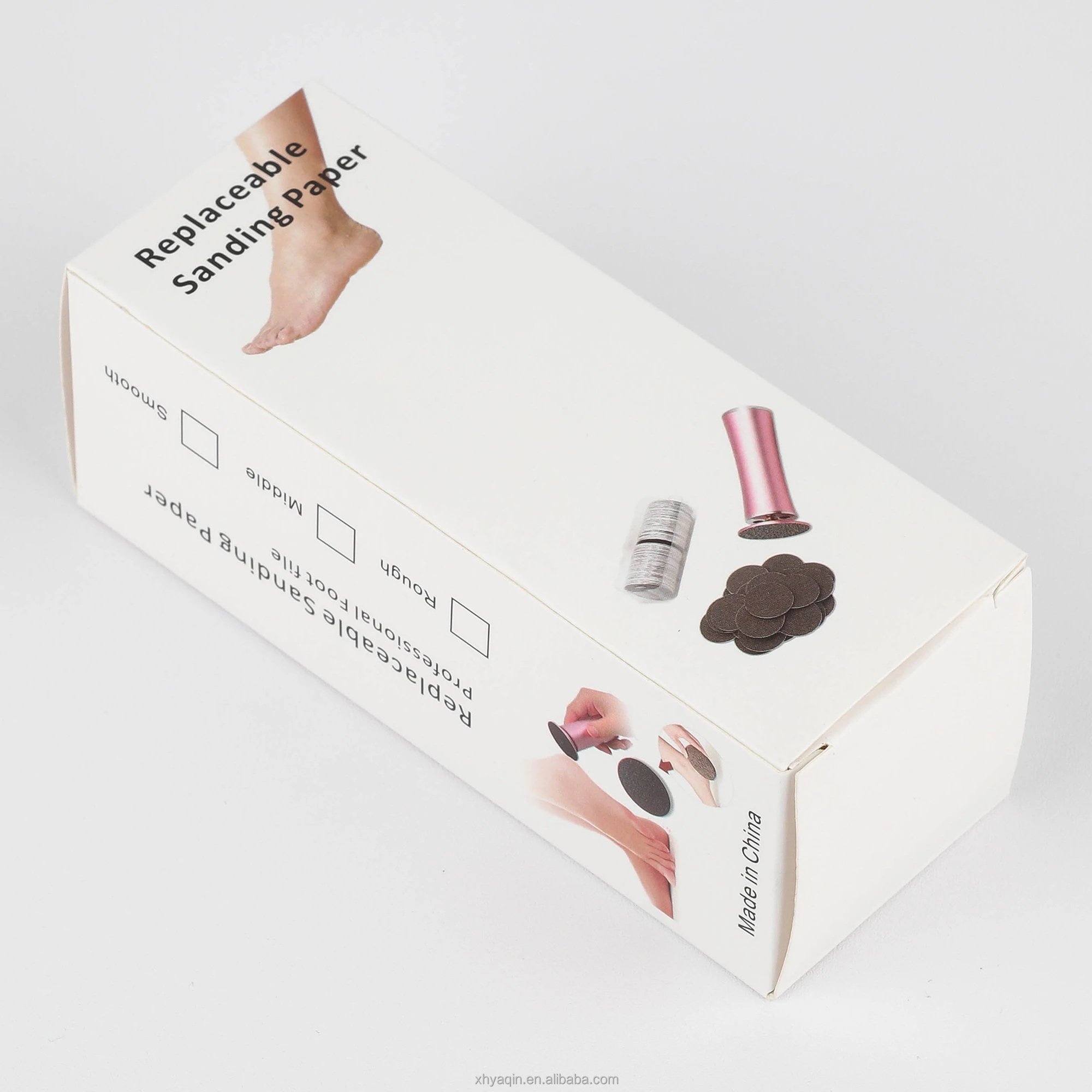 42mm Callus Skin Remover Sand Paper Discs White Zebra 60pcs/box Pedicure Replacement Round Sanding Paper For Electric Foot File