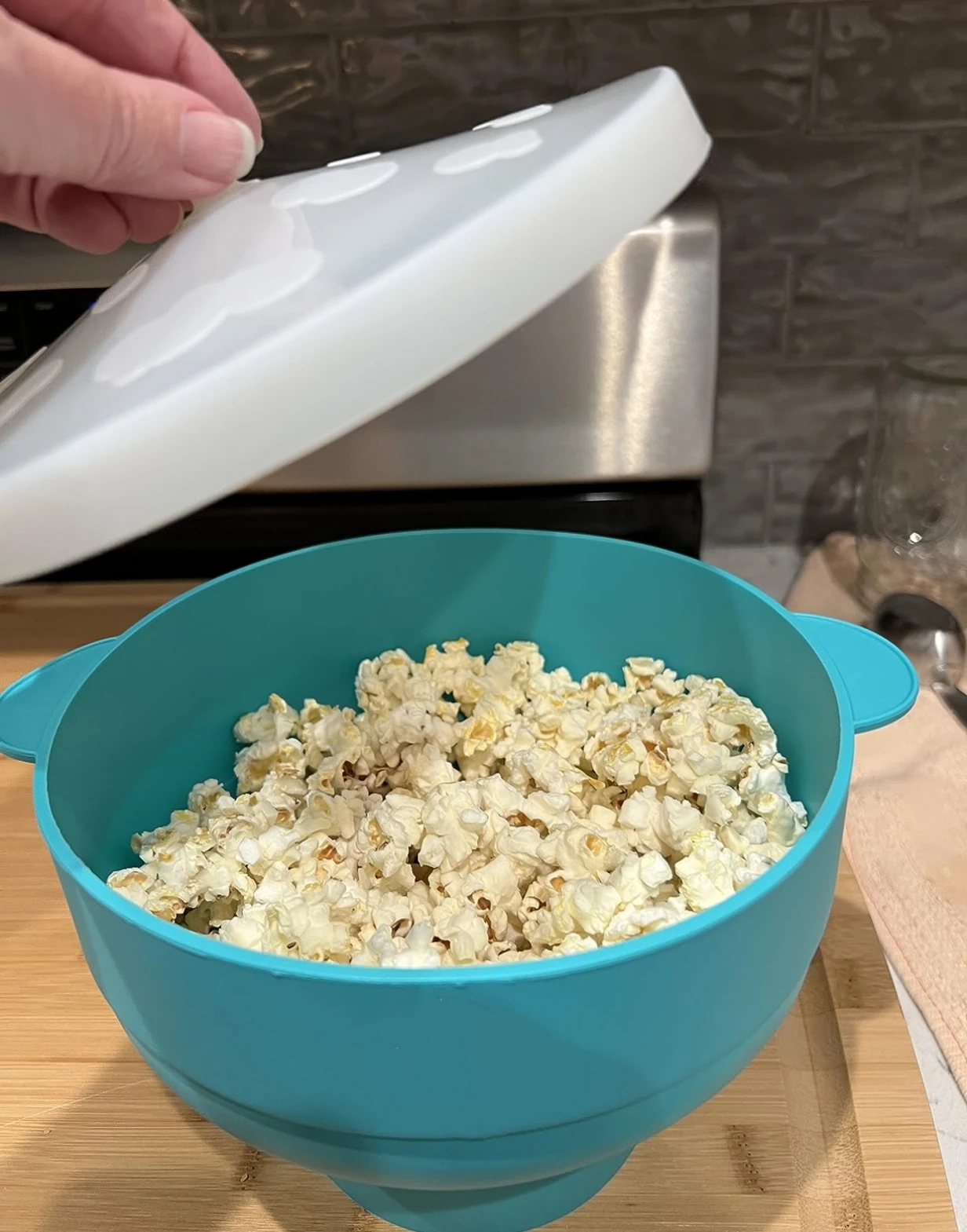 BPA Free Healthy Hot Air Popper Custom Logo Collapsible Bowl Microwave Popcorn Popper