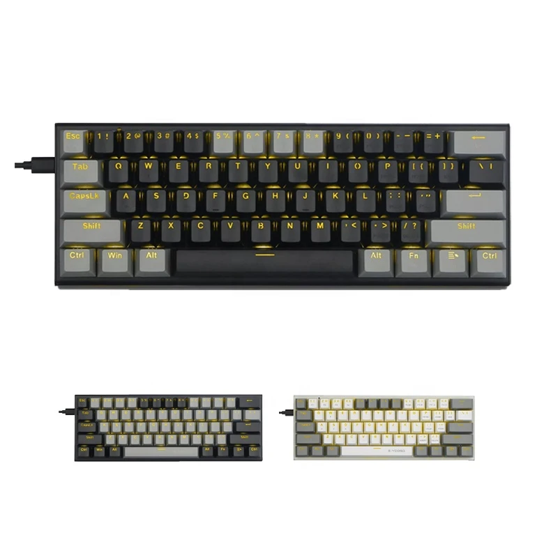 Fast Delivery Custom logo 60% Keyboard RGB 61 Keys PBT Computer Gaming Wired Light Led Gamer 60 Hot Swap Mechanical Keyboard
