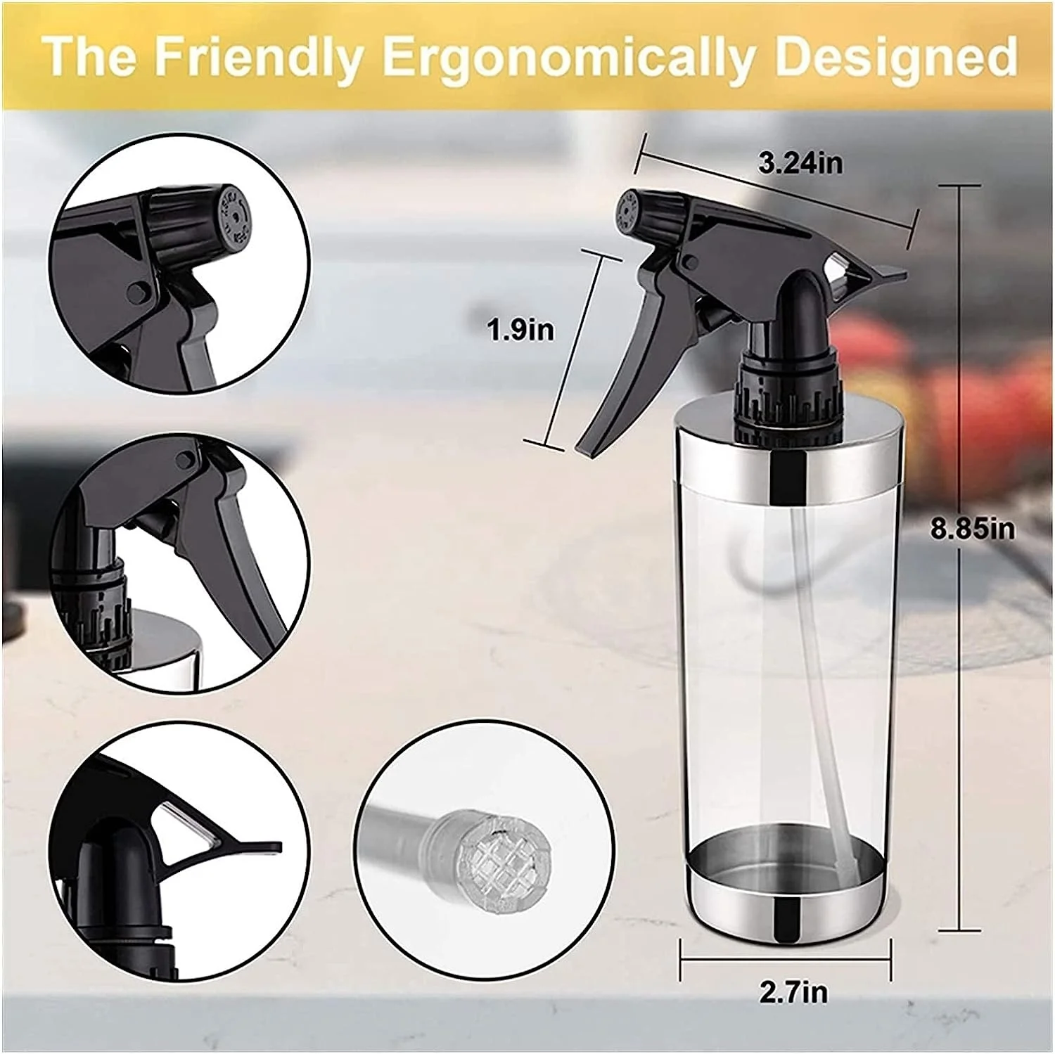 450ml Olive Oil Sprayer for Cooking - Oil Dispenser Bottle Spray Mister Oil Vinegar Spritzer Sprayer Bottles for Kitchen