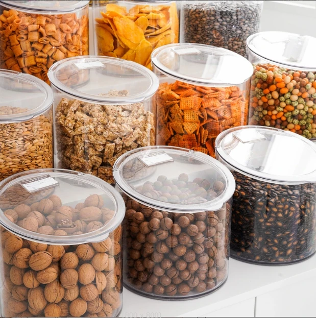 Custom Clear Plastic Jar Sealed Storage Containers For Kitchen Food Container for Display only