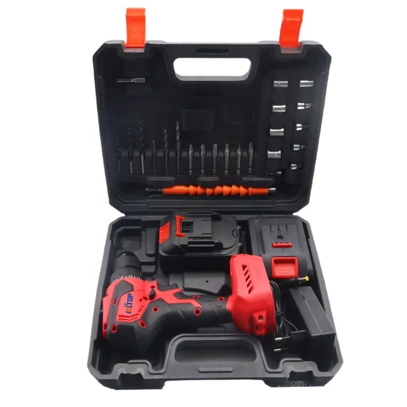 High-Power 21V Brushless Li-Ion Industrial Grade Cordless Impact Drill Set Variable Speed Mini Electric Drill Motor Power Source
