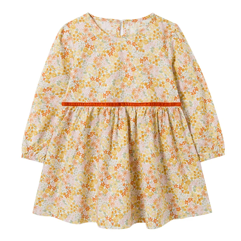 2020 Spring and Summer floral 100% cotton flared baby kid clothing dresses for girl