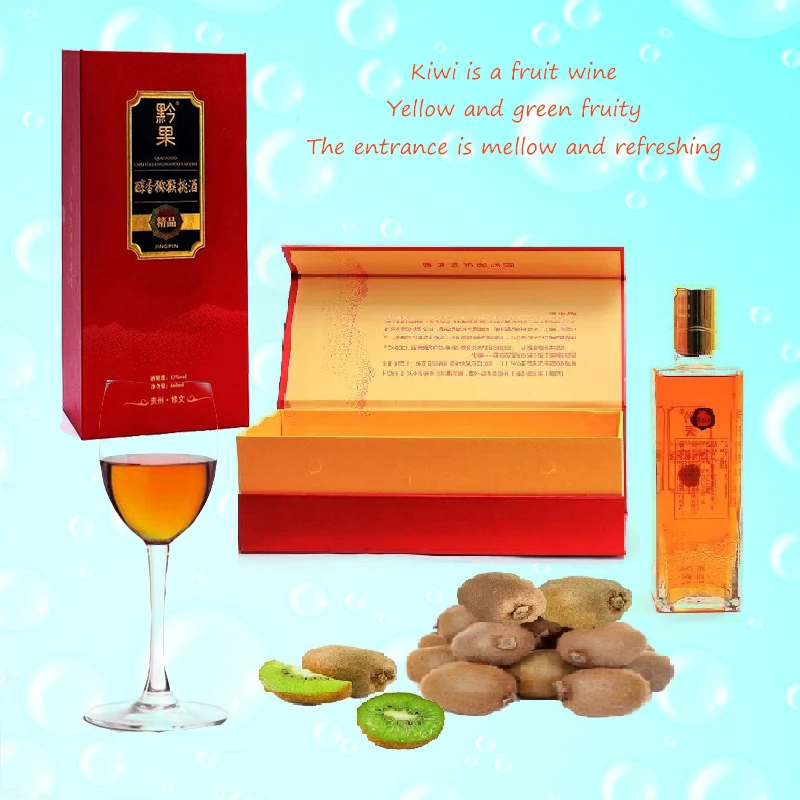 Kiwi fruit wine brewed at 13 degrees, 660 ml/bottle, no additives and preservatives juice plus drinks